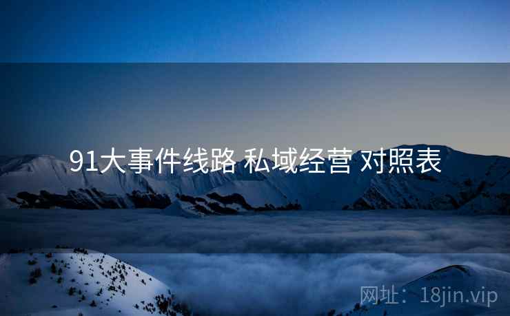 91大事件线路 私域经营 对照表