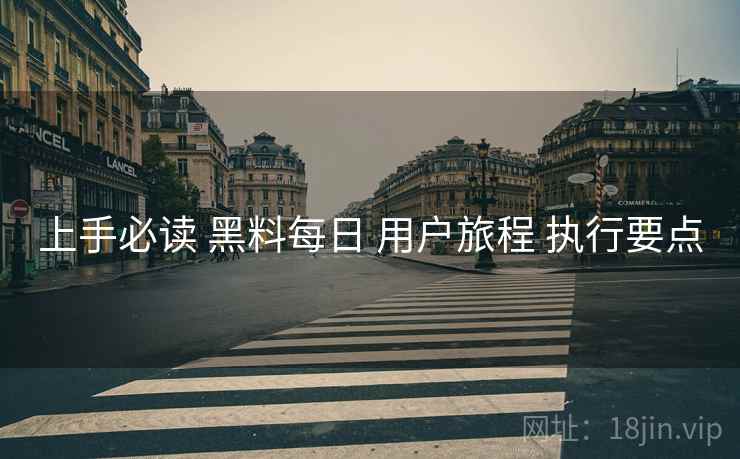 上手必读 黑料每日 用户旅程 执行要点